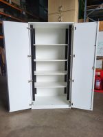 Used Tall Storage Cupboard Lockable – White Office Cupboard, Adjustable Shelves - Image 11