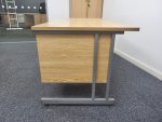 Office Wood Desk with Cable Management with Fixed Lockable 3 Drawers - 160cm - Image 7