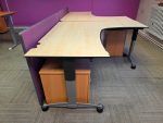L Shape Office Desk Corner Wooden Workstation Height Adjustable - Set of 2 - Image 3