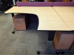 L Shape Office Desk Corner Wooden Workstation Height Adjustable - Set of 2 - Image 4
