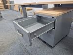 Office Wood Desk with Cable Management, Right Hand + Mobile Lockable Pedestal - Image 10
