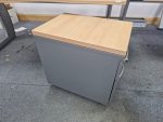 Office Wood Desk with Cable Management, Right Hand + Mobile Lockable Pedestal - Image 11