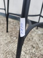 SET of Round Black Bar Table + 2 Matching Wooden Seat Black Frame Stools - Image 17