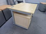 Office Wood Compact Desk Rectangular 100cm + Free Mobile Lockable Pedestal - Image 3