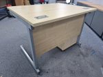 Office Wood Compact Desk Rectangular 100cm + Free Mobile Lockable Pedestal - Image 4