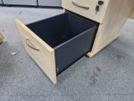 Office Wood Compact Desk Rectangular 100cm + Free Mobile Lockable Pedestal - Image 7