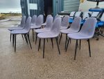 Used Retro Padded – Upholstered Dining/Meeting Chairs, Black Legs (Set of 4) - Image 40