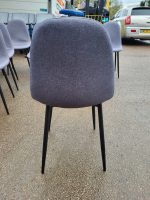 Used Retro Padded – Upholstered Dining/Meeting Chairs, Black Legs (Set of 4) - Image 43