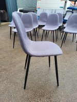 Used Retro Padded – Upholstered Dining/Meeting Chairs, Black Legs (Set of 4) - Image 44