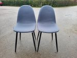 Used Retro Padded – Upholstered Dining/Meeting Chairs, Black Legs (Set of 4) - Image 49