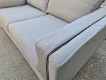 Calligaris Reception Grey Sofa Chrome Legs - Fabric and Feather Cushions - Image 9