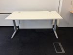 Senator Office Desk White Top Workstation - Modesty Panel & Cable Ports - 160cm - Image 22