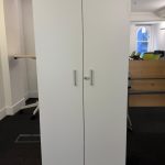 Narbutas Shelves Cabinet Cupboard White Free Standing Tall Lockable Storage Unit