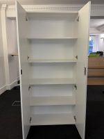 Narbutas Shelves Cabinet Cupboard White Free Standing Tall Lockable Storage Unit - Image 8