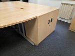 Lockable Low Storage Cupboard Double Doors Maple Desk-Height - UK Delivery - Image 3