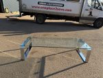 Glass Coffee Table Clear Top and Chrome Legs Modern Reception Furniture - 160cm - Image 7