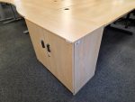Lockable Low Storage Cupboard Double Doors Maple Desk-Height - UK Delivery - Image 7