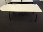 D-End White Office Desk Modern Design Workstation, Cable Management - 200cm - Image 2