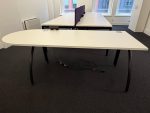 D-End White Office Desk Modern Design Workstation, Cable Management - 200cm - Image 12
