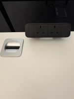 D-End White Office Desk Modern Design Workstation, Cable Management - 200cm - Image 13