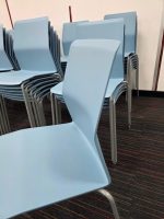 Kinnarps Stackable Visitor Chairs Sky Blue Plastic Shell Steel Frame - Set of 47 - Image 3