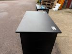 Black Office Desk w/ Cable Ports, Modesty Panel Free Standing Workstation 140 cm - Image 38