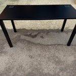 Black Office Desk w/ Cable Ports and Modesty Panel Workstation - 140x60cm