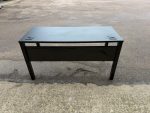 Black Office Desk w/ Cable Ports and Modesty Panel Workstation - 140x60cm - Image 2