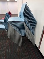 Kinnarps Stackable Visitor Chairs Sky Blue Plastic Shell Steel Frame - Set of 47 - Image 8