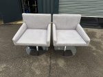 Domingo Salotti Swivel Armchairs Chrome Base - Set of 2 Grey Office Chairs