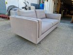 Calligaris Reception Grey Sofa Chrome Legs - Fabric and Feather Cushions - Image 16
