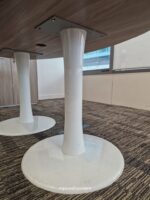 Modern Oval Boardroom Table – Light Wood Top, White Pedestal Base 6–8 Seater - Image 20