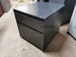 Wave Office Desk Right Hand with 2 Drawer Metal Mobile Pedestal - 160cm - Image 12