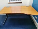 Wave Office Desk Right Hand with 2 Drawer Metal Mobile Pedestal - 160cm - Image 15