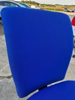 Used Blue Draughtsman Chair High Back Ergonomic w/ Adjustable Height, Foot Ring - Image 4