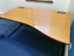 Wave Office Desk Right Hand with 2 Drawer Metal Mobile Pedestal - 160cm - Image 17