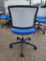 RIM Conference Chairs Blue Fabric Black Mesh Swivel Base on Castors - Set of 10 - Image 21