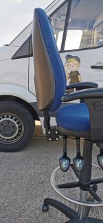 Draughtsman Chair Ergonomic High Back With Adjustable Foot Ring - Blue - Image 6