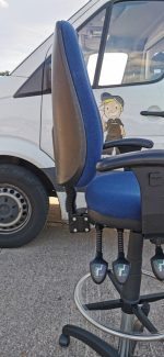 Draughtsman Chair Ergonomic High Back With Adjustable Foot Ring - Blue - Image 7