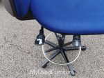 Used Draughtsman Chair High Ergonomic Back w/ Adjustable Foot Ring - Blue - Image 9