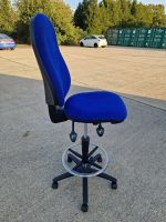 Draughtsman Ergonomic Used Chair High Back With Adjustable Foot Ring - Blue - Image 2