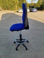 Draughtsman Ergonomic Used Chair High Back With Adjustable Foot Ring - Blue - Image 3