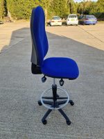 Draughtsman Ergonomic Used Chair High Back With Adjustable Foot Ring - Blue - Image 5