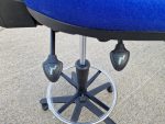 Draughtsman Ergonomic Used Chair High Back With Adjustable Foot Ring - Blue - Image 9