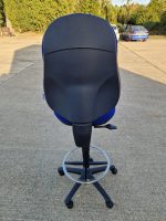 Draughtsman Ergonomic Used Chair High Back With Adjustable Foot Ring - Blue - Image 12