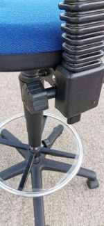 Used Draughtsman Ergonomic Chair High Back With Foot Ring and Castors - Blue - Image 6