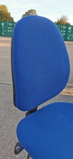 Used Draughtsman Ergonomic Chair High Back With Foot Ring and Castors - Blue - Image 9