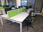 2 Person Bench Desk Double Workstation Cable Tray Screen Dismantled - 140cm