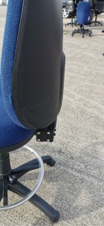 Used Draughtsman Ergonomic Chair High Back With Foot Ring - Upholstered Blue - Image 5