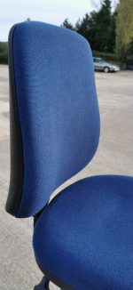 Used Draughtsman Ergonomic Chair High Back With Foot Ring - Upholstered Blue - Image 8